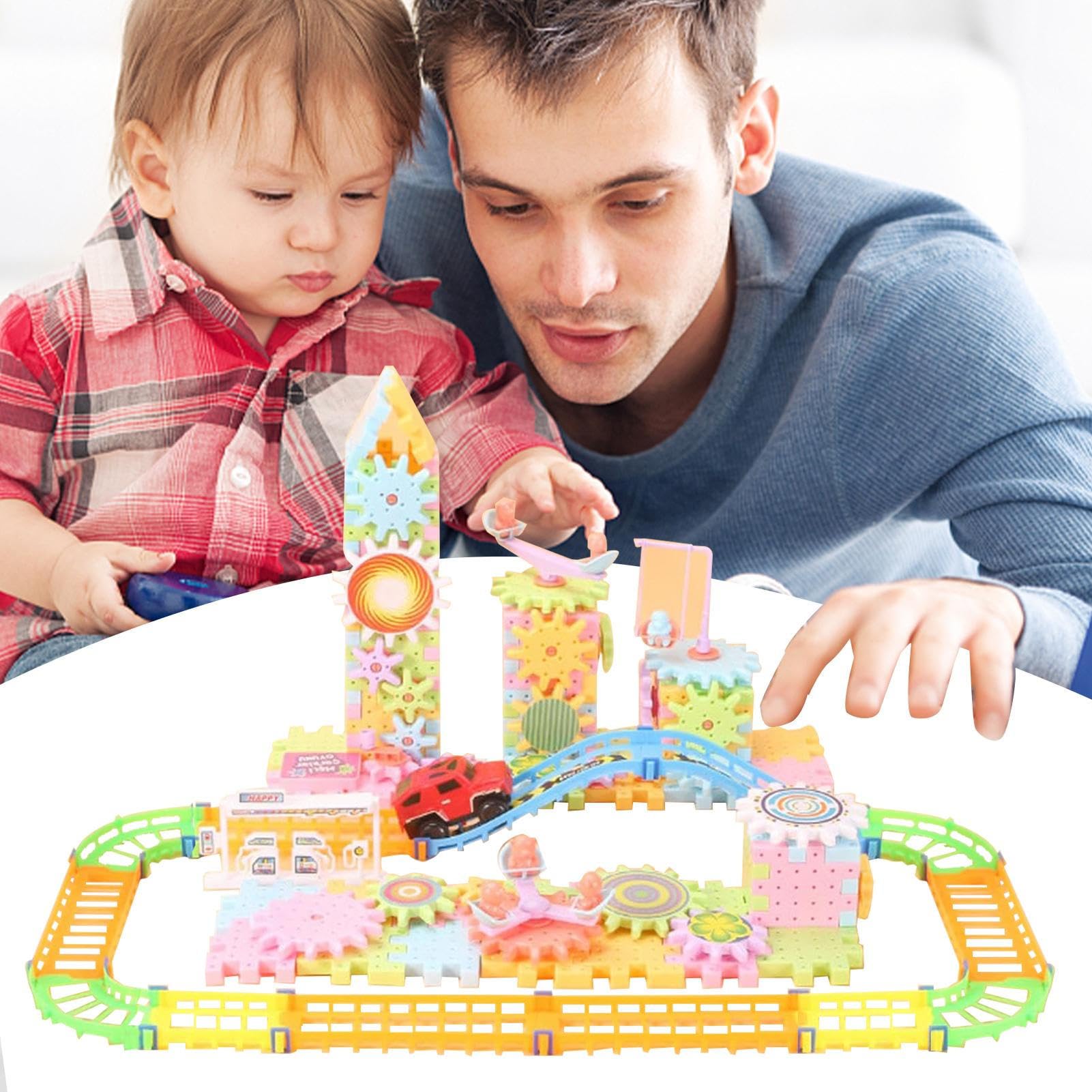 Giocattoli per Ingranaggi per Bambini - Giocattoli educativi con Ingranaggi rotanti - Puzzle Fai-da-Te riutilizzabili di Ingranaggi didattici ad Incastro per Bambini dai 3 Anni