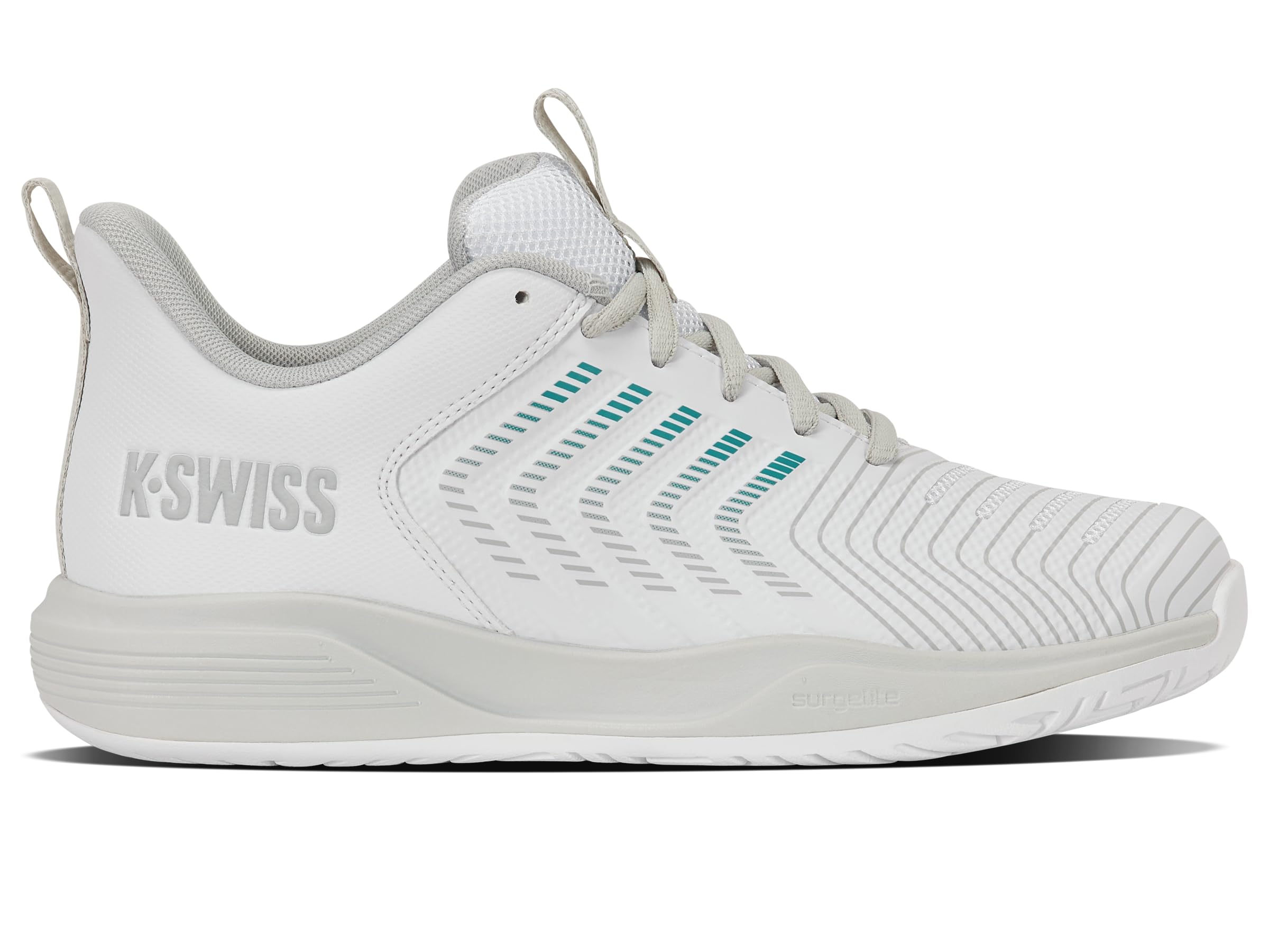 K-Swiss Women's ULTRASHOT Light Tennis Shoe, White/Purple Haze/Neon Lavender, 7.5 UK