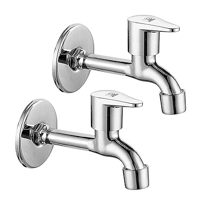 BATHIFI Wall Mounted Long Nose Tap/Long Body with Wall Flange for Kitchen Sink & Bathroomware (Pack of 2)