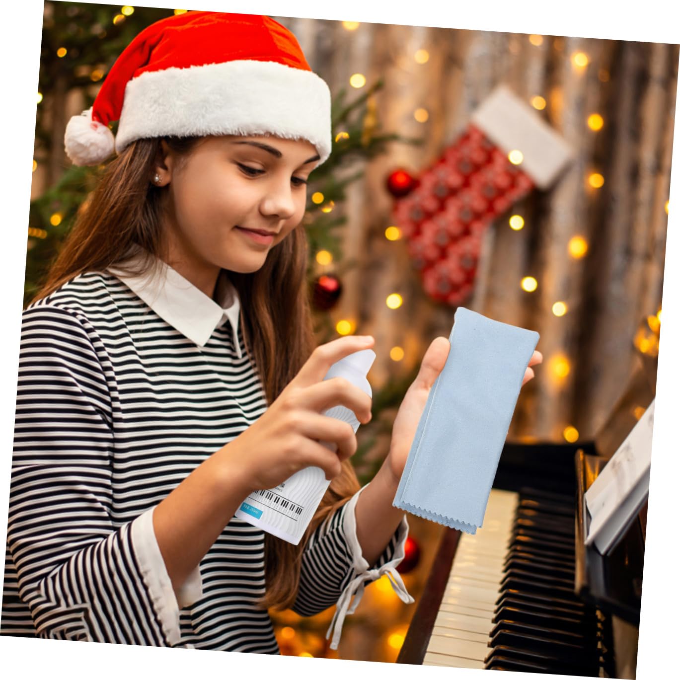Toyvian 1 zestaw do czyszczenia i pielęgnacji fortepianu, do czyszczenia i czyszczenia fortepianu, szczotka do czyszczenia fortepianu, ściereczka do czyszczenia instrumentów, fortepianu, szczotka