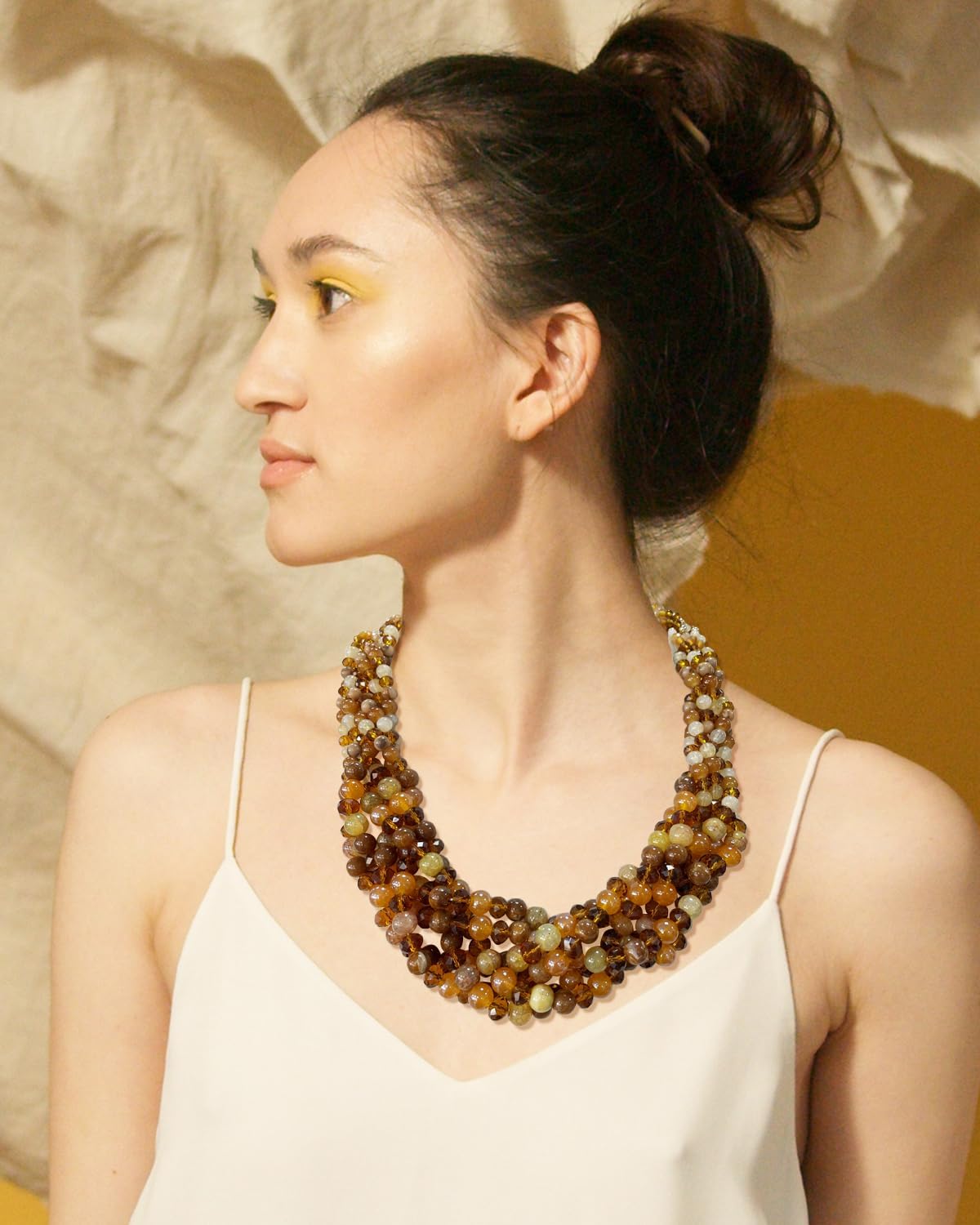 Bocar Necklaces for Women, Multi Layer Statement Collar Beaded Necklace for Women Gift (NK-10698) - Image 2