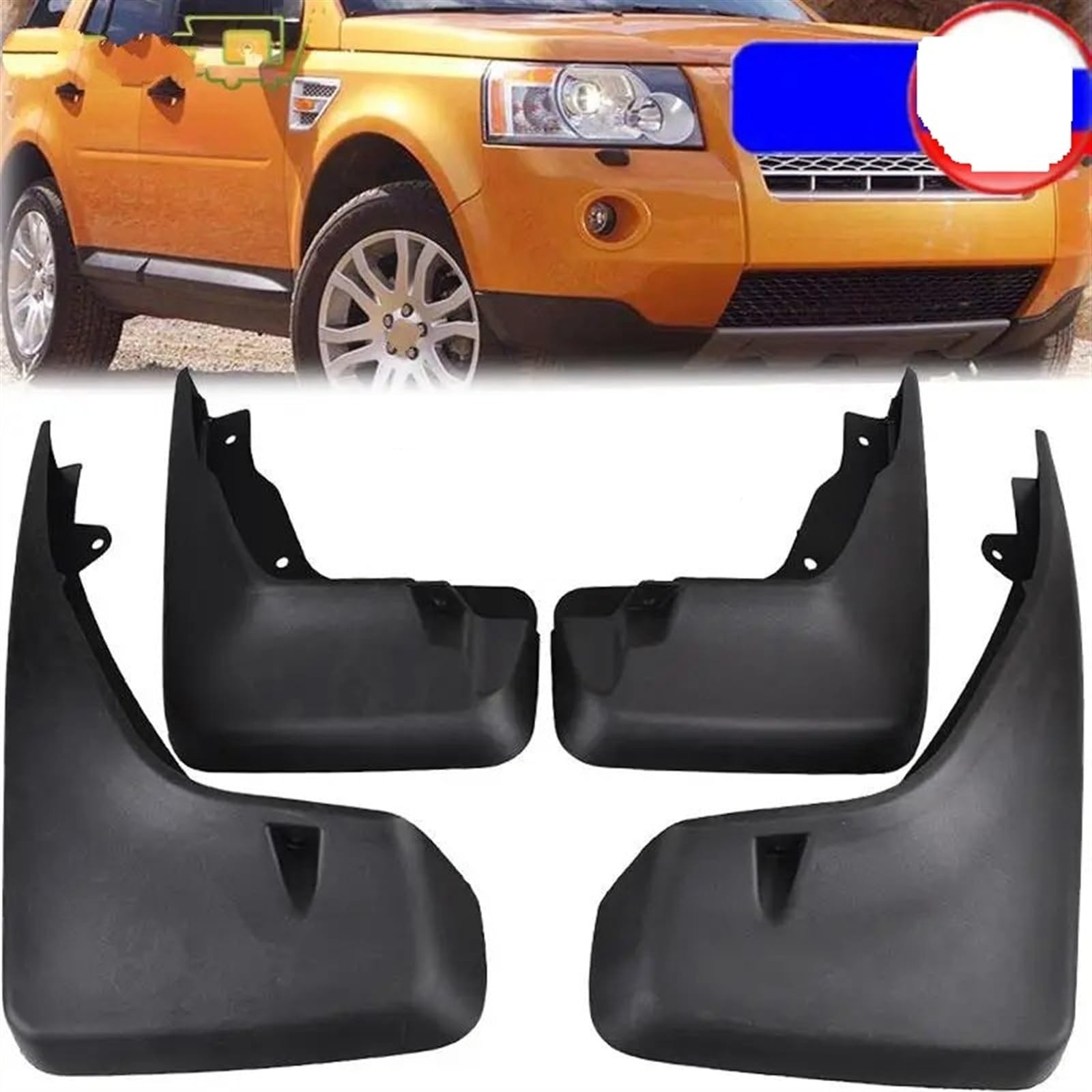 Set 4 Parafanghi Per Land Rover Freelander 2 / Freelander Sport 2006-2015 – Senza Fori, PP Flessibile, Antifango E Antineve