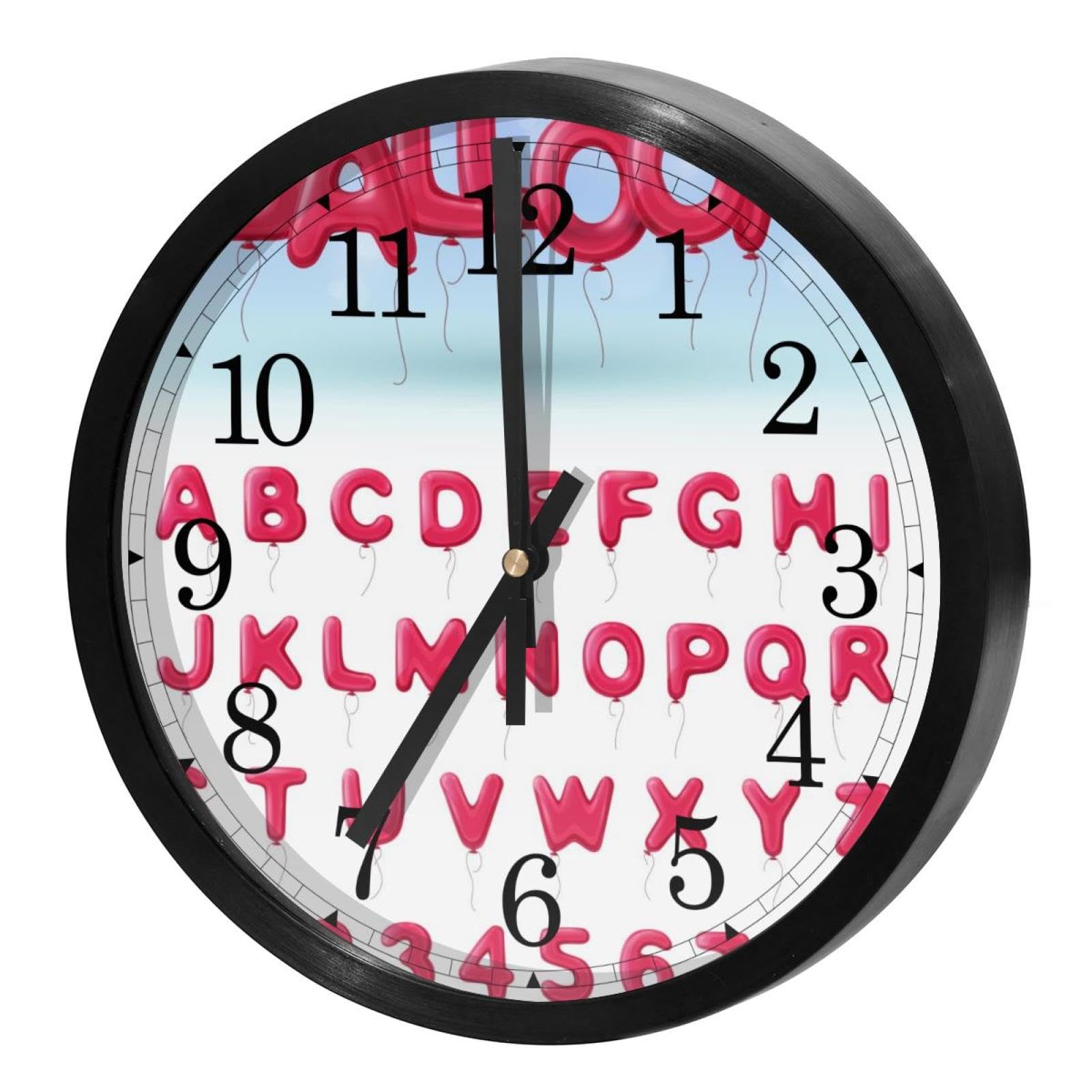 Horloge murale silencieuse rose et moderne à quartz sans tic-tac