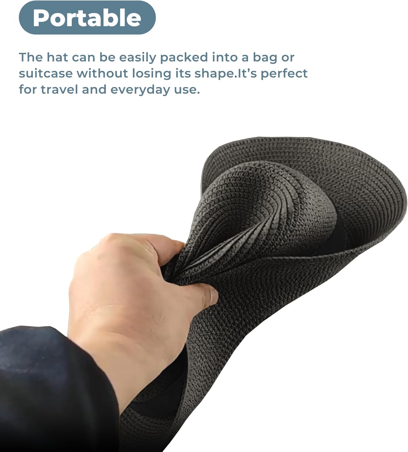 Sun Hat Straw Fedora Hats for Men Women Beach Hat Panama Hat Men Wide Brim Summer Hats UPF80+ - Image 4