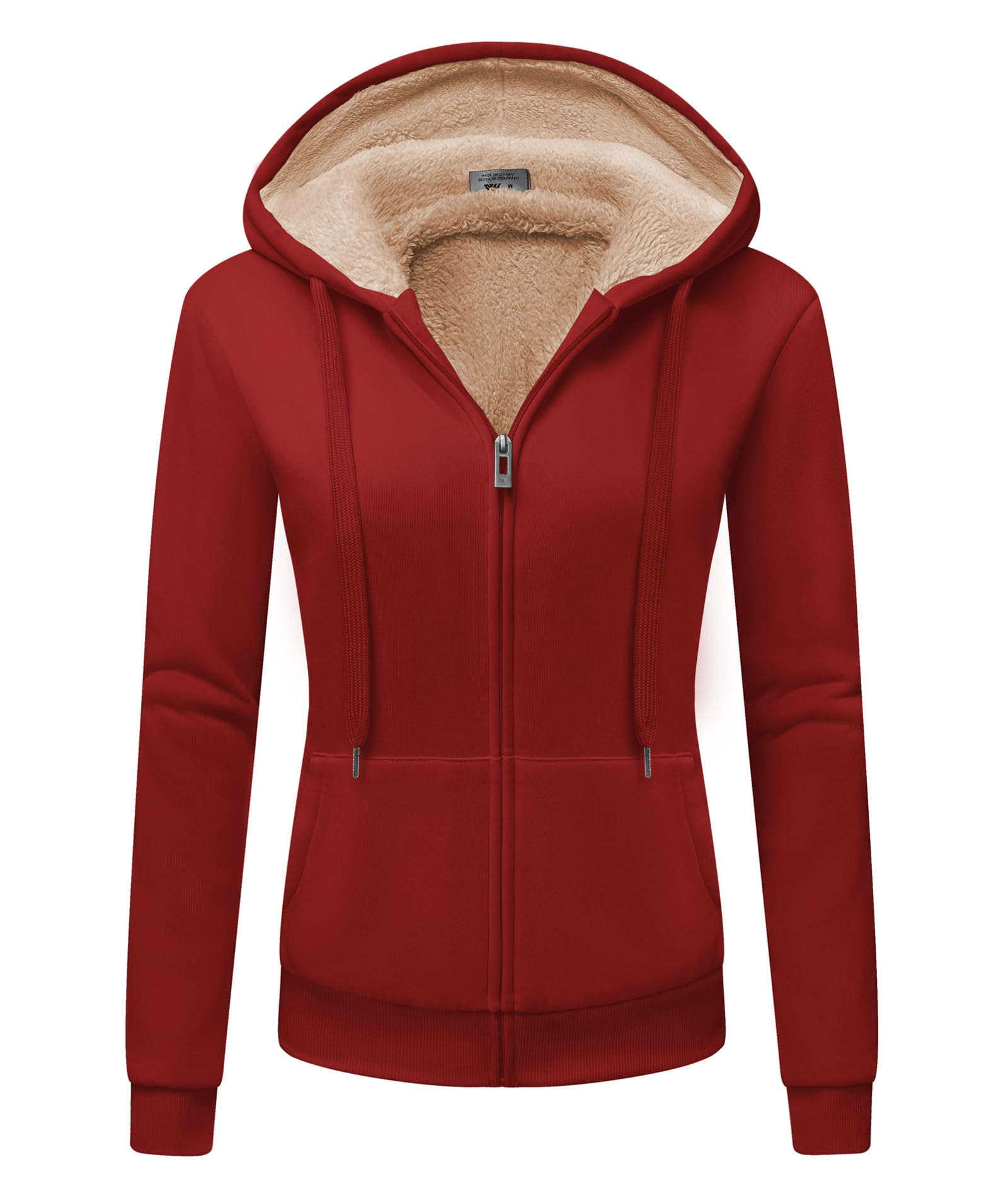 GEEK LIGHTING Felpa Donna con Cappuccio Foderata in Pile Calda Giacca Invernale con Zip Felpa Pile Donna Teddy Hoodie con Cerniera Sweatshirt Inverno Autunno S-2XL