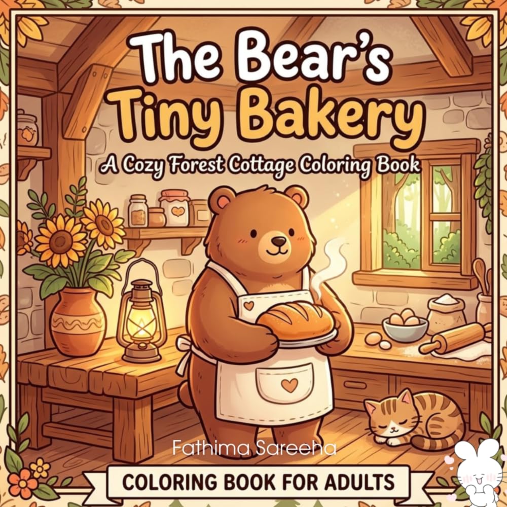The Bear’s Tiny Bakery: A Cozy Forest Cottage Coloring Book for Stress Relief and Relaxation
