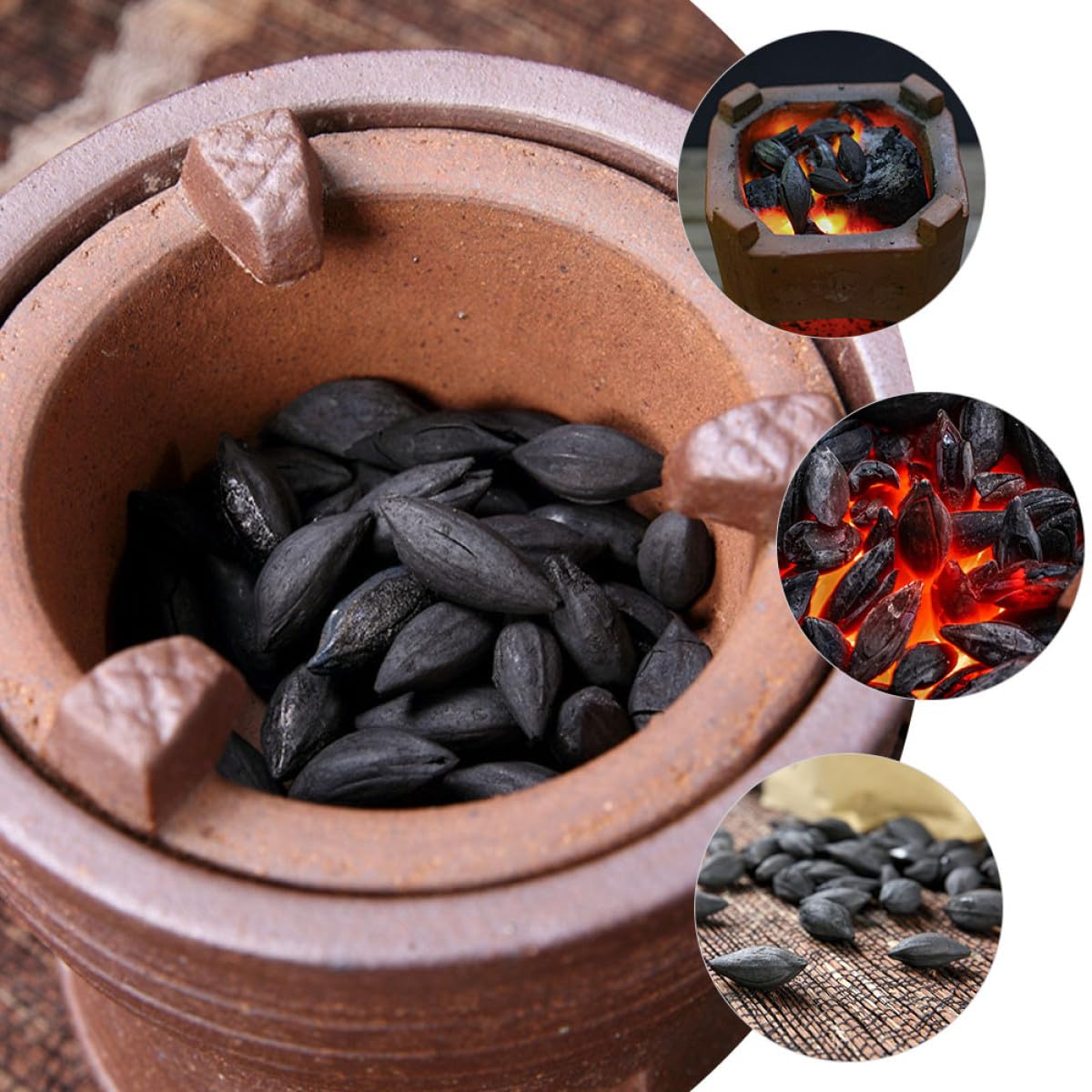 Carbone di Legno D’ulivo per Griglia 1 Sacchetto 500g Nero | Uso Esterno, per Barbecue e Sauna, Combustione Naturale, Formato Pratico per Accensione e Cottura