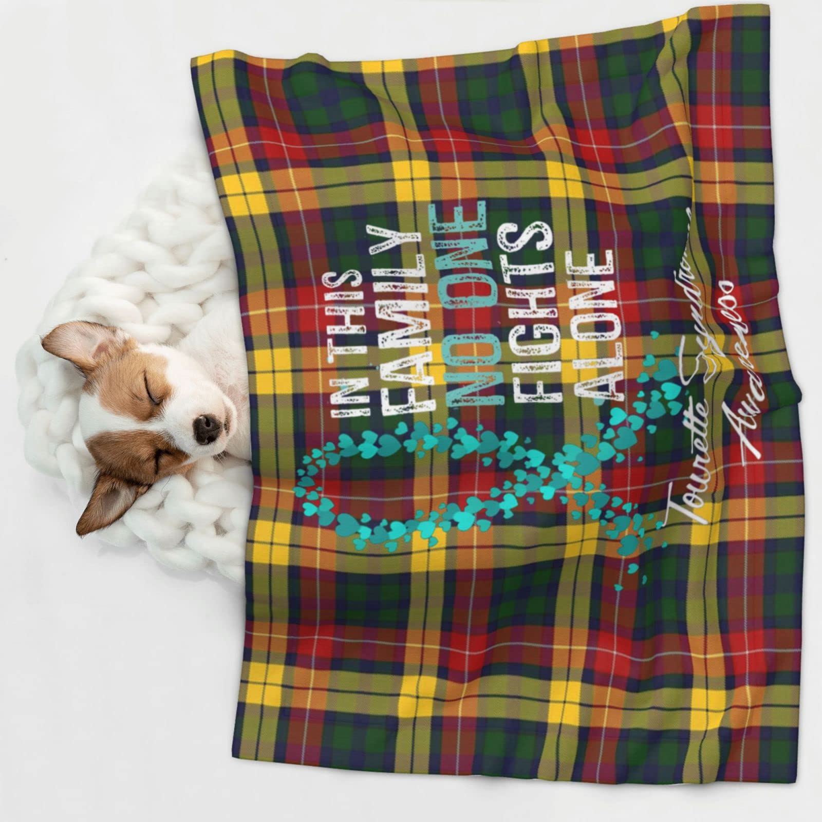 Tourette Syndrome Awareness Soft and Cozy Pet Blanket for Dogs and Cats - Versatile and Comfortable Medium