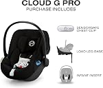 Cybex Cloud G Pro Infant Car Seat for Newborns 4–35 lbs, Ergonomic Recline for Comfort, SensorSafe, Anti-Rebound Base, Load Leg, Rigid LATCH, Side-Impact Protection, Travel System Ready, Moon Black