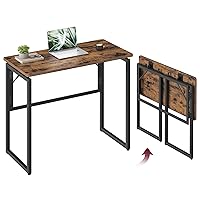 VASAGLE Scrivania per Computer Pieghevole, Piano in Unico Pezzo