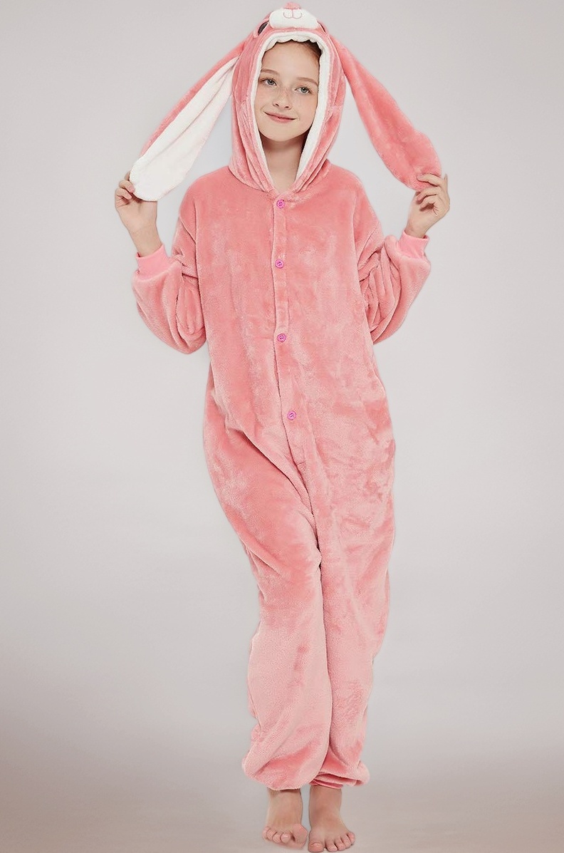 Easter Kids Bunny Onesie Rabbit Pajamas for Girls Cartoon One Piece Animal Halloween Christmas Cosplay Costume