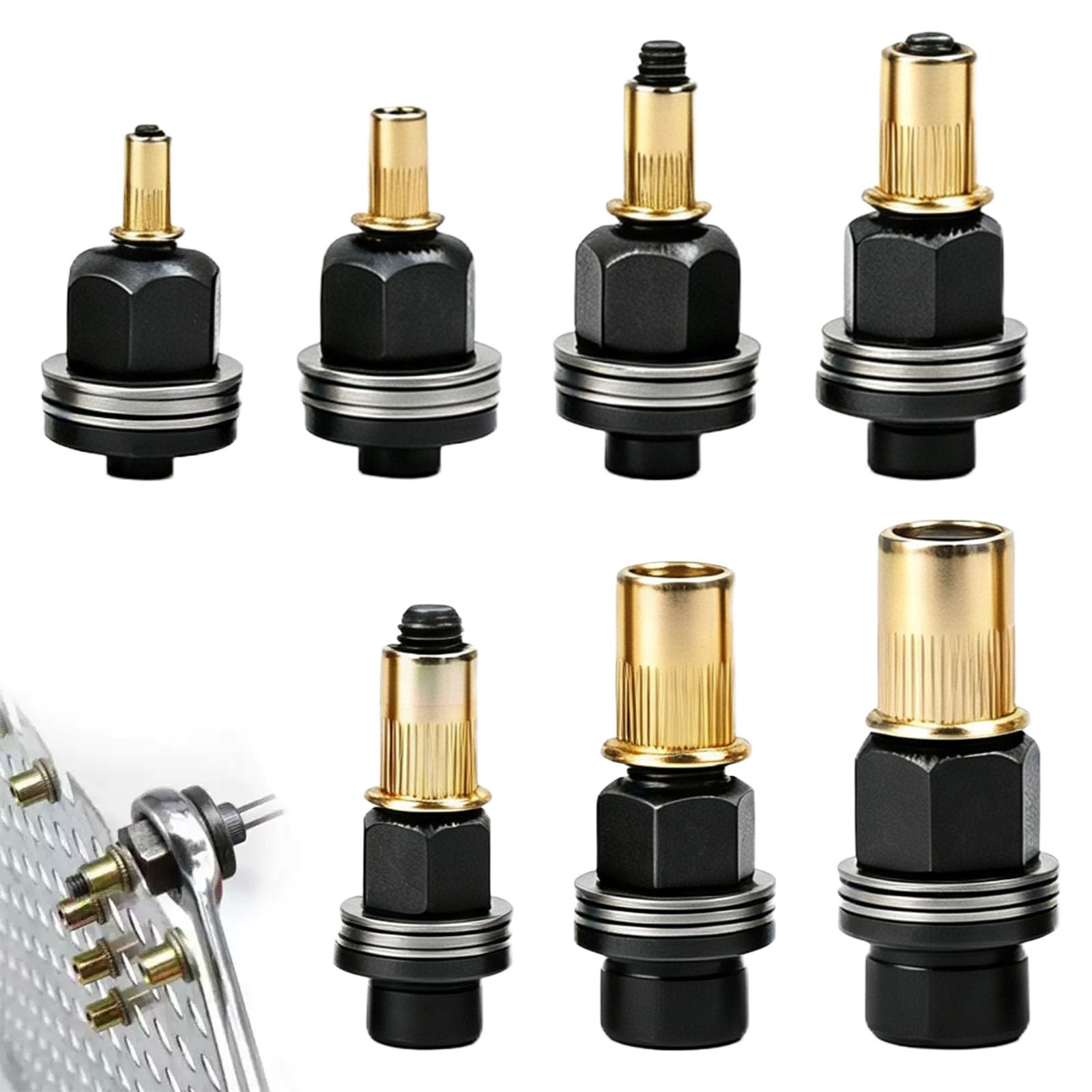 FTISSLY 7 PCS Head Rivet Nut Tool M3 M4 M5 M6 M8 M10 M12 Rivnut Kit
