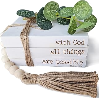 Decorative Coffee Table Books, Decorative Books for Home Decor, Living Room, Entryway, Bookshelf, Faux Books for Decoration, Stacked Books Decor Set of 3, Inspirational Christian Gifts