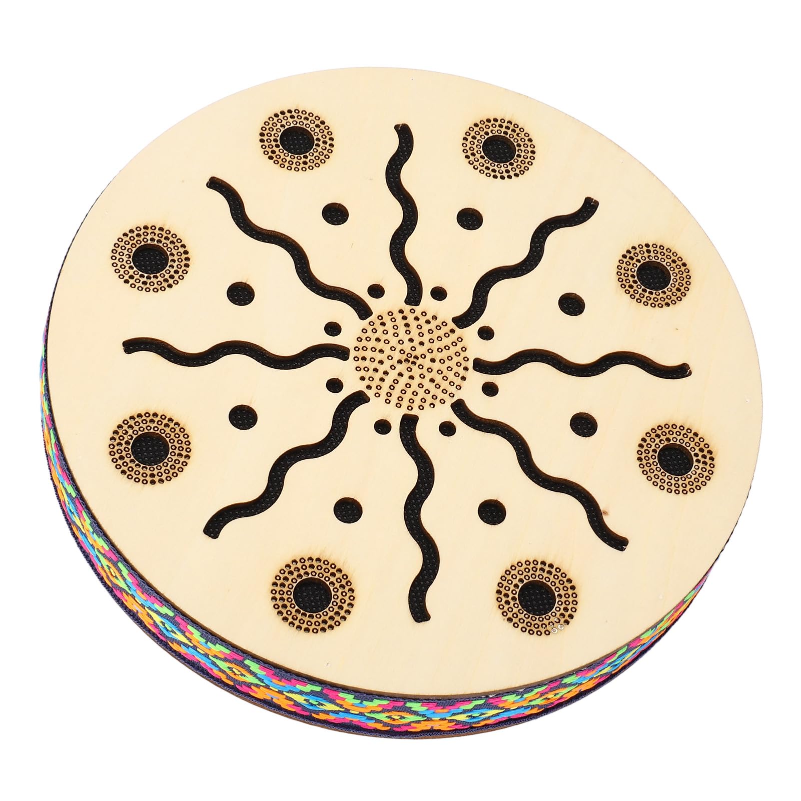 Sea Drum Maple Ocean Wave Sound 8 Pollici Strumento a Percussione Etnico Portatile per Aule Musicali, Concerti, Riunioni di Famiglia Legno di Acero