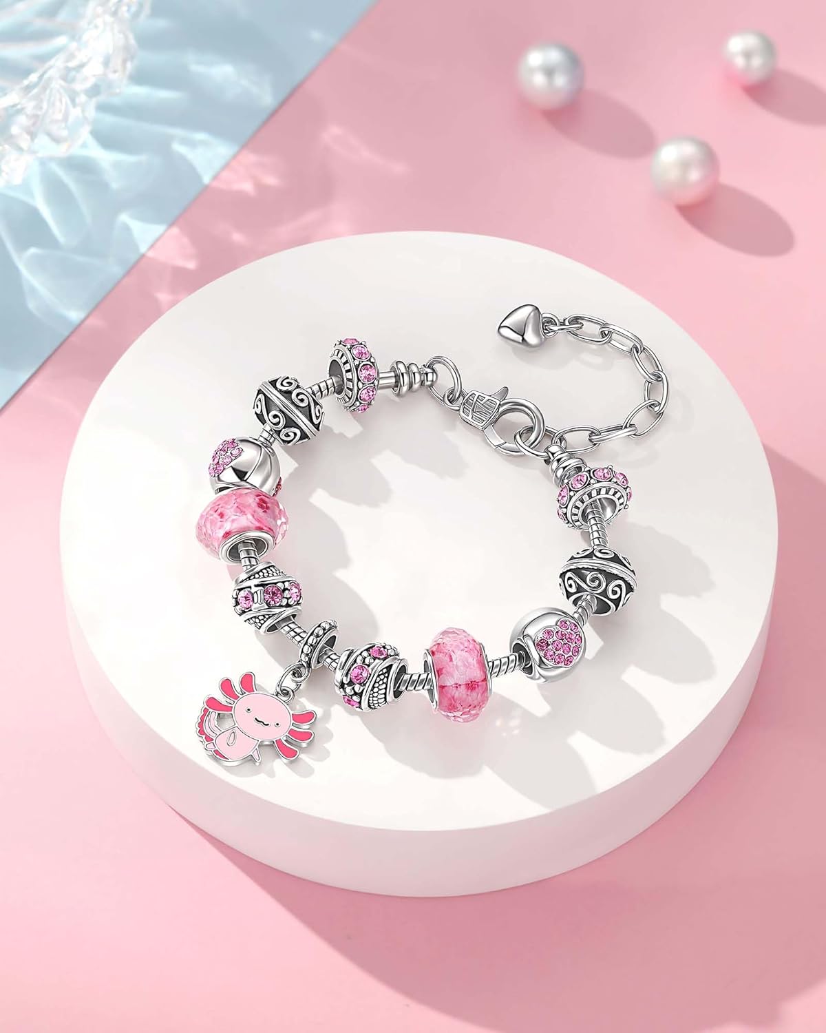 You Make Me Smile A-LOTL – Axolotl Charm Bracelets for Granddaughter, Jewelry Gifts for Birthday Christmas Valentines - Image 6