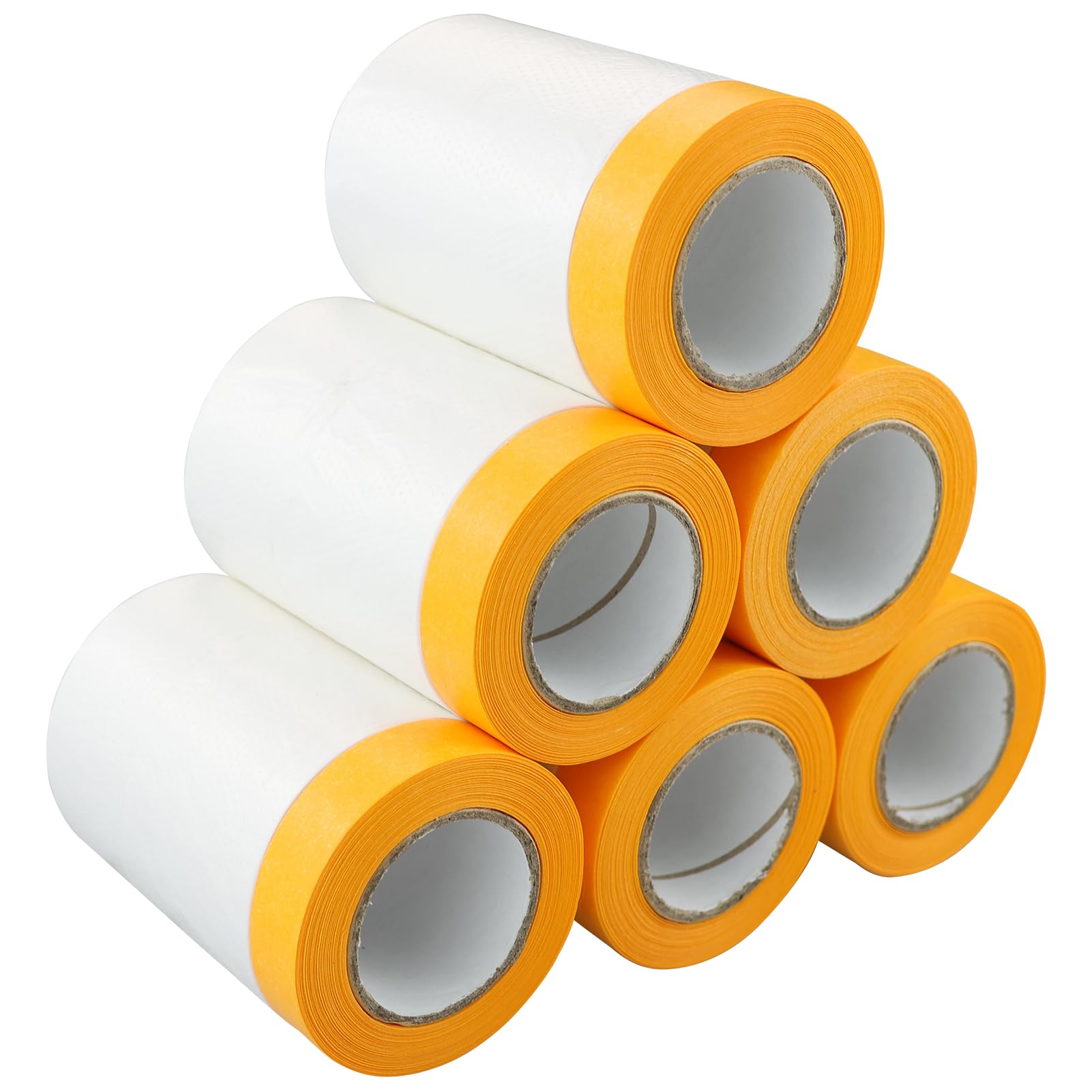 6 rollos de cinta adhesiva con lámina de 55 cm x 20 m, cinta adhesiva transparente con recubrimiento dorado, cinta de pintor para protección contra el polvo, lámina autoadhesiva, resistente a los