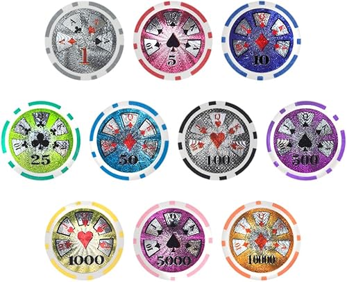 Miniatura 4 de Brybelly Hi-Roller - Chip de póquer pesado compuesto de arcilla de 0.49oz, paquete de 50