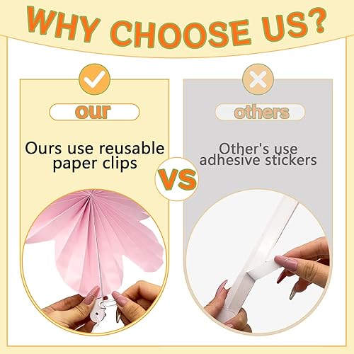 Miniatura 4 de 18 piezas de decoración de fiesta de color rosa y naranja, faroles de papel colgantes para niñas y mujeres, para pared, baby shower, un dulce