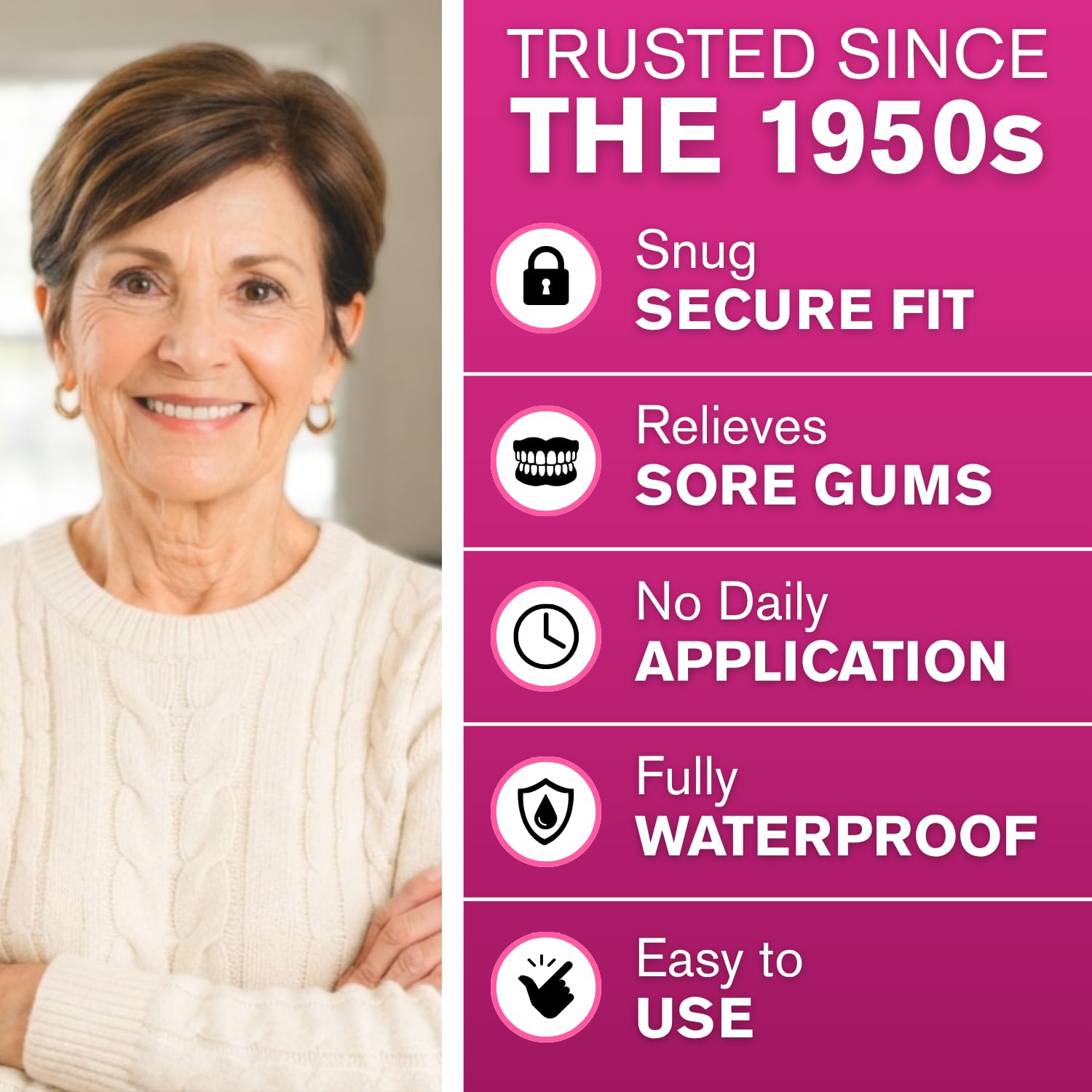 Cushion Grip Lot de 10 adhésifs thermoplastiques pour prothèses dentaires supérieures et inférieures 28,3 g – Adhésif sans colle, agit comme un replineur souple