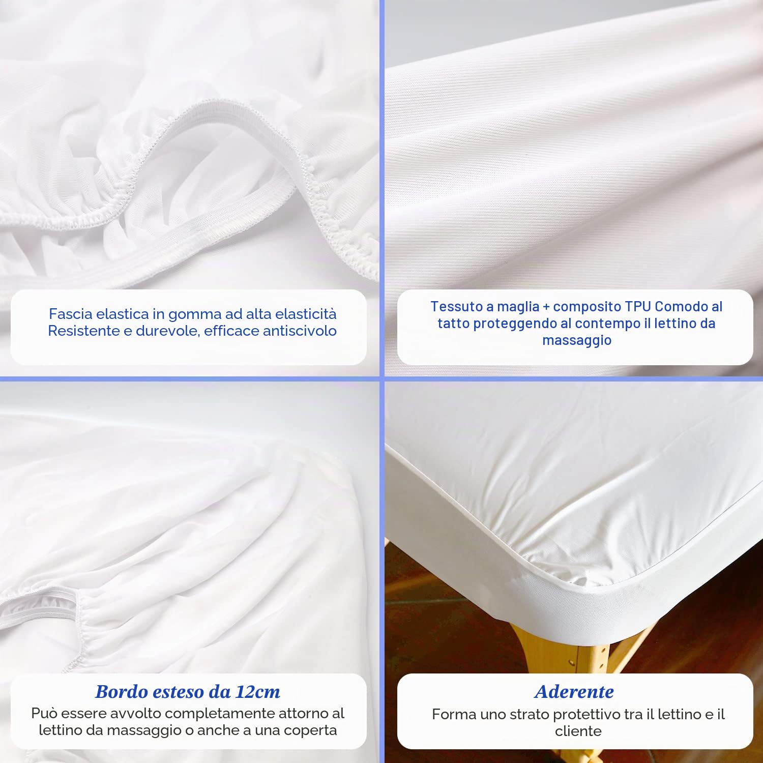 2pcs Copertura Protettiva per Il Viso per Lettino da Massaggio, Impermeabile Coprilettino Estetica con Elastici, Lavabile Coprisedia per Lettino da Massaggio (80 x 190cm senza foro)