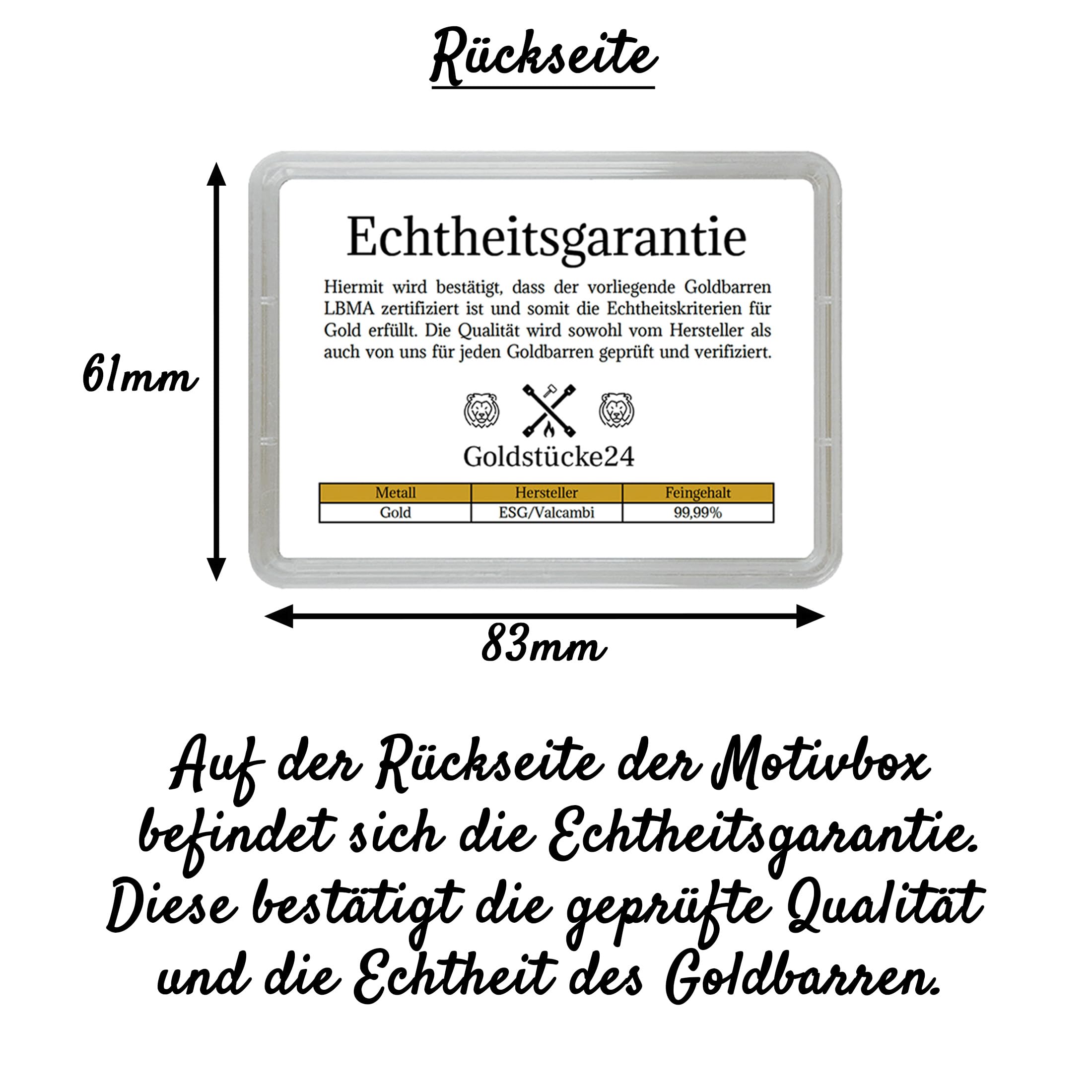 Goldstücke24 0,5 g Goldbarren 999,9 in Motivbox „Frohes Fest“ | ESG/Valcambi Gold | Echtheitsgarantie | Geschenk Weihnachten mit Wackelbild & goldenem Geschenkbeutel