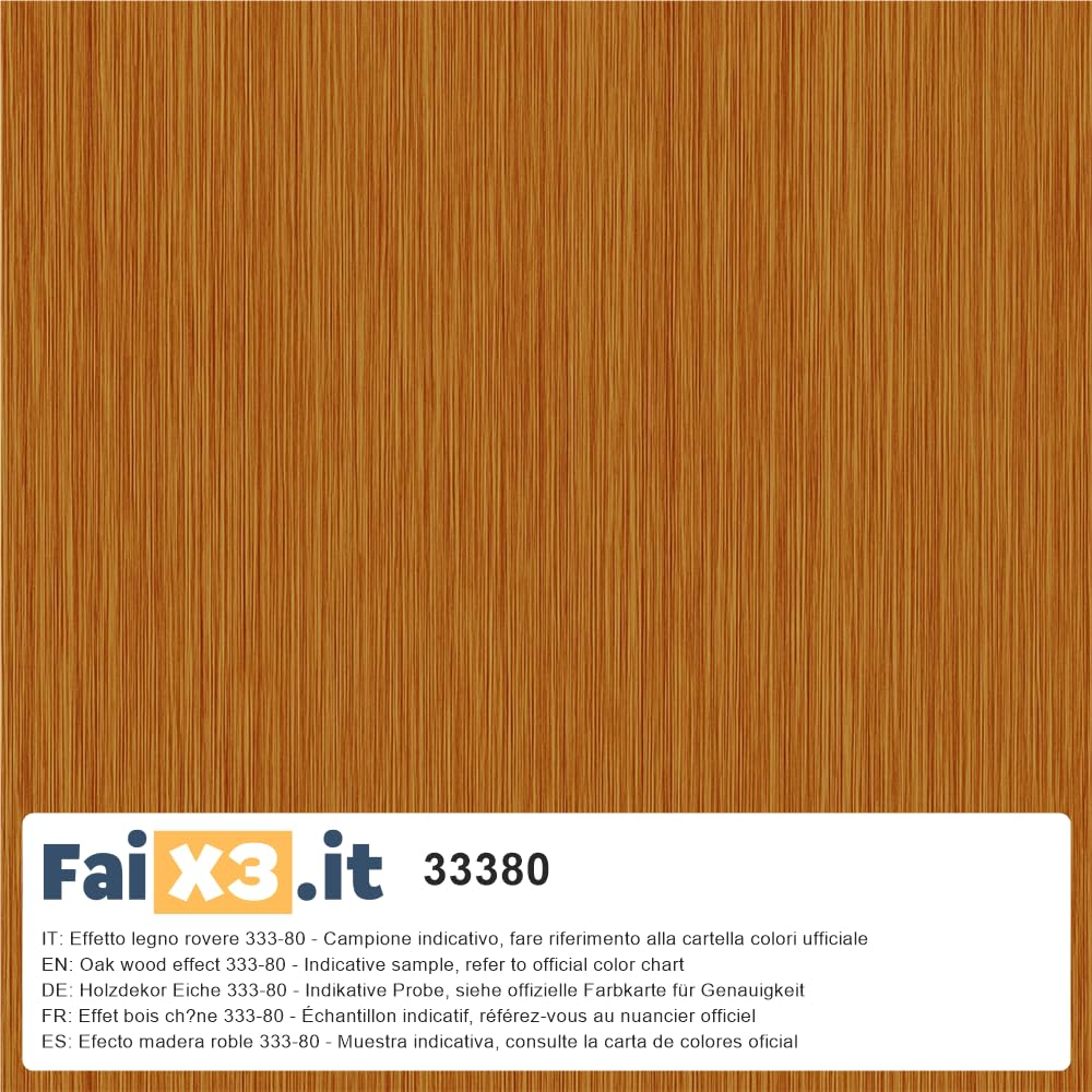 FaiX3.it - Perfil angular en L 30x30x1 mm de aluminio, efecto madera roble 333-80, longitud 1500 mm