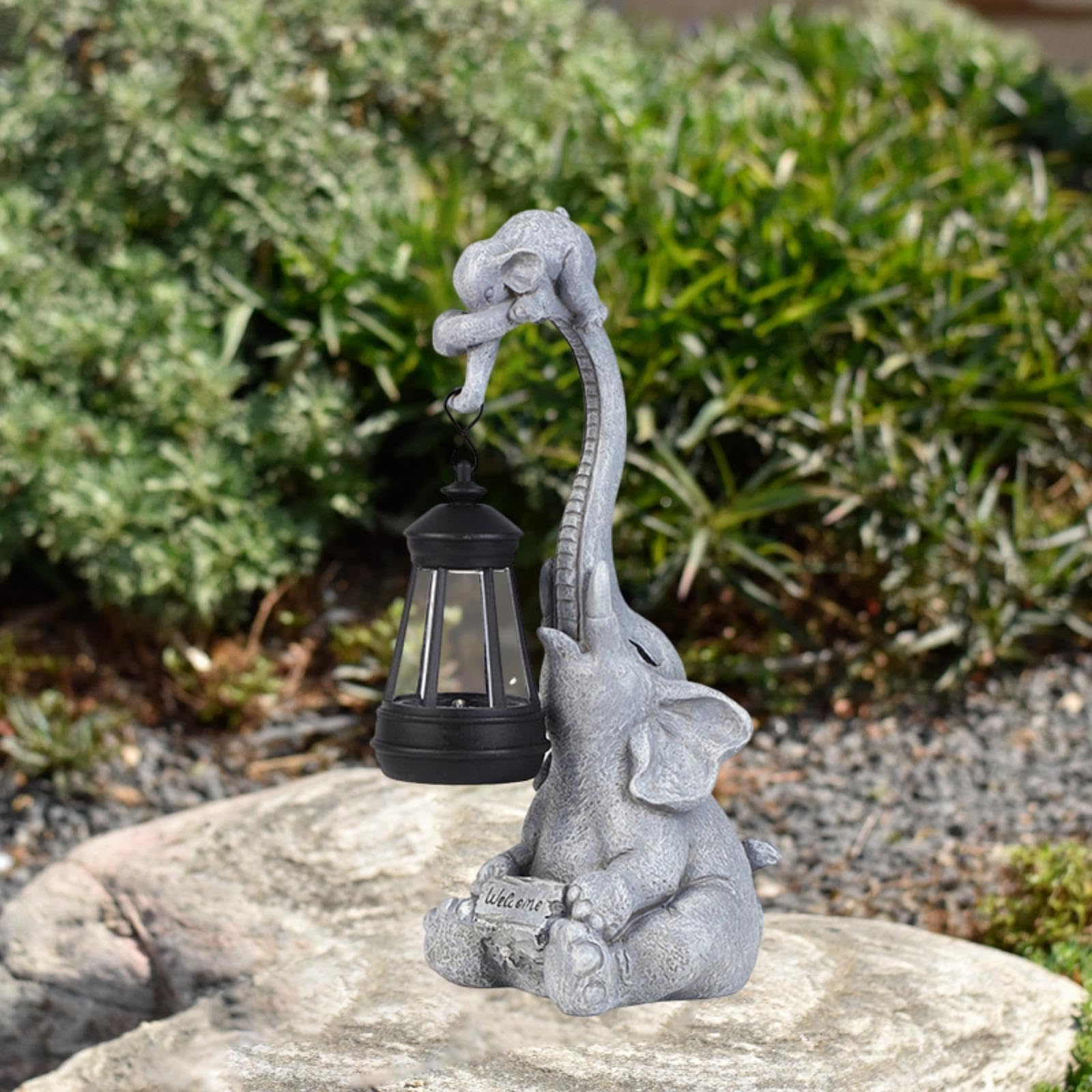 Estatua de de Jardín con Luz Solar, Escultura de Resina para