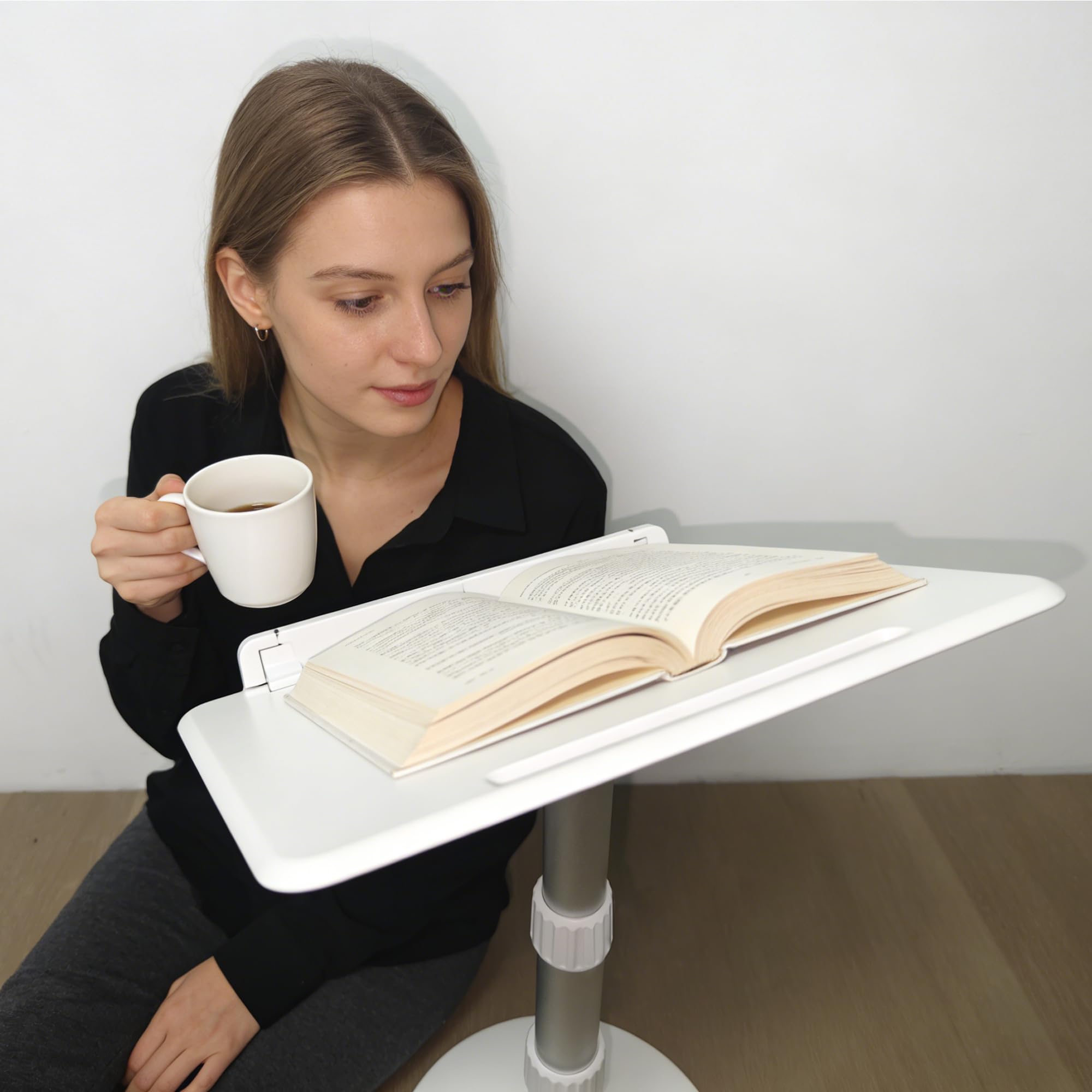 Book Stand for Reading Hands Free Height Adjustable Laptop Stand for Desk Ergonomic Cookbook Stand Recipe Book Holder — view 6