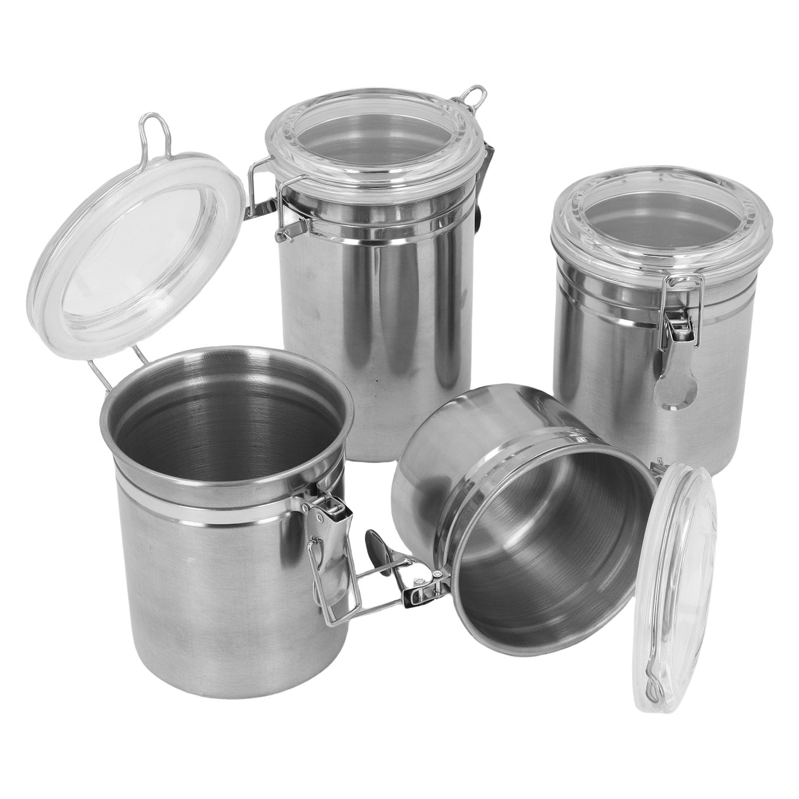Jiawu Game di Bottino di Cibo in Acciaio Inossidabile Ermetico per Cereali per Latte da tè Polvere di Freschezza Lunga per Decorazione da 4pcs