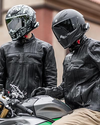 Miniatura 9 de ILM Casco de auriculares Bluetooth para motocicleta, sistema de comunicación de 6,889.8 ft, intercomunicador IP67, impermeable, cancelación de