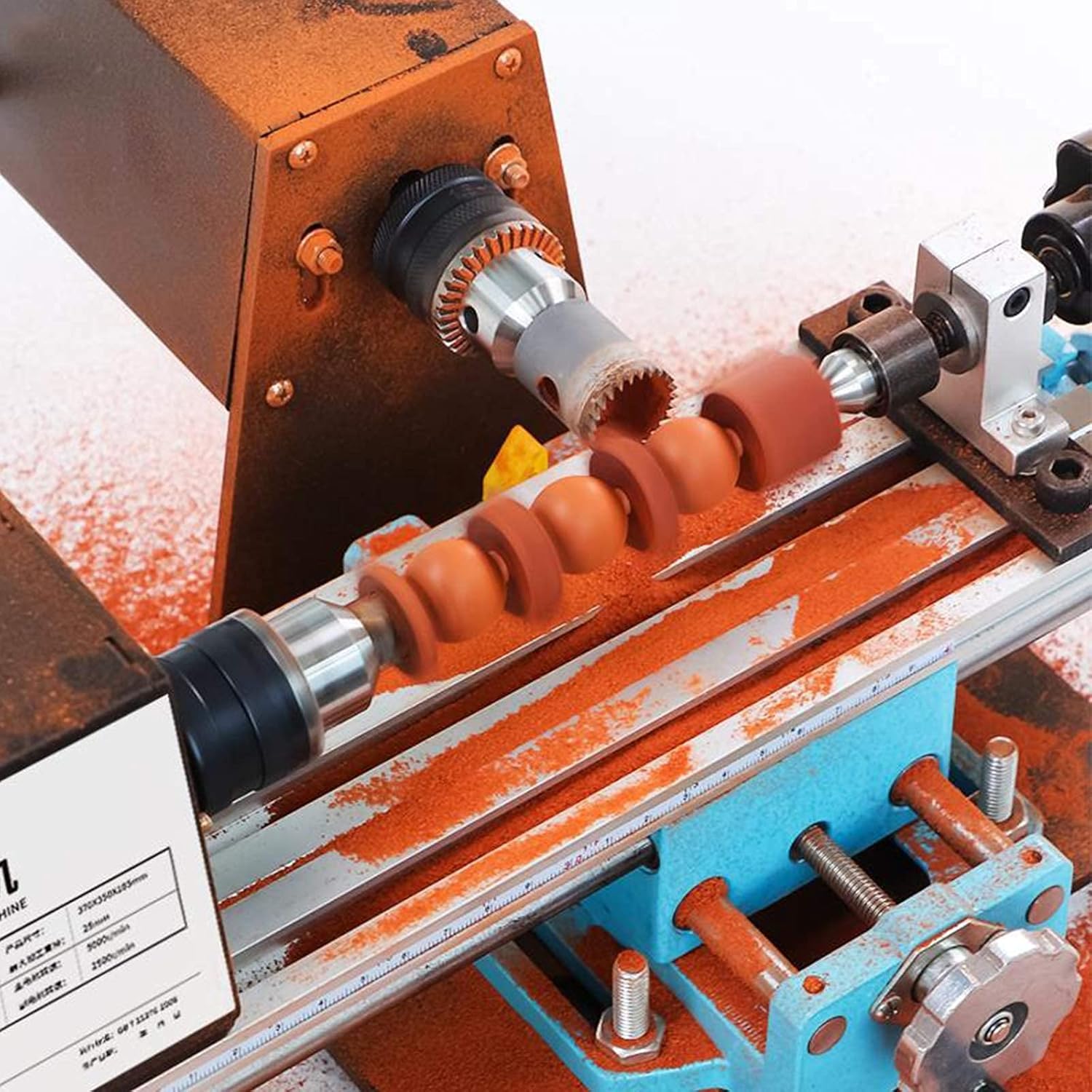 220V Benchtop Lathes CNC hining Tools with Punching and Polishing Accessories, 1200W Motor Speed 5000 RPM for Engraving and Grinding of Wood St,Lathe Beads Polisher hine