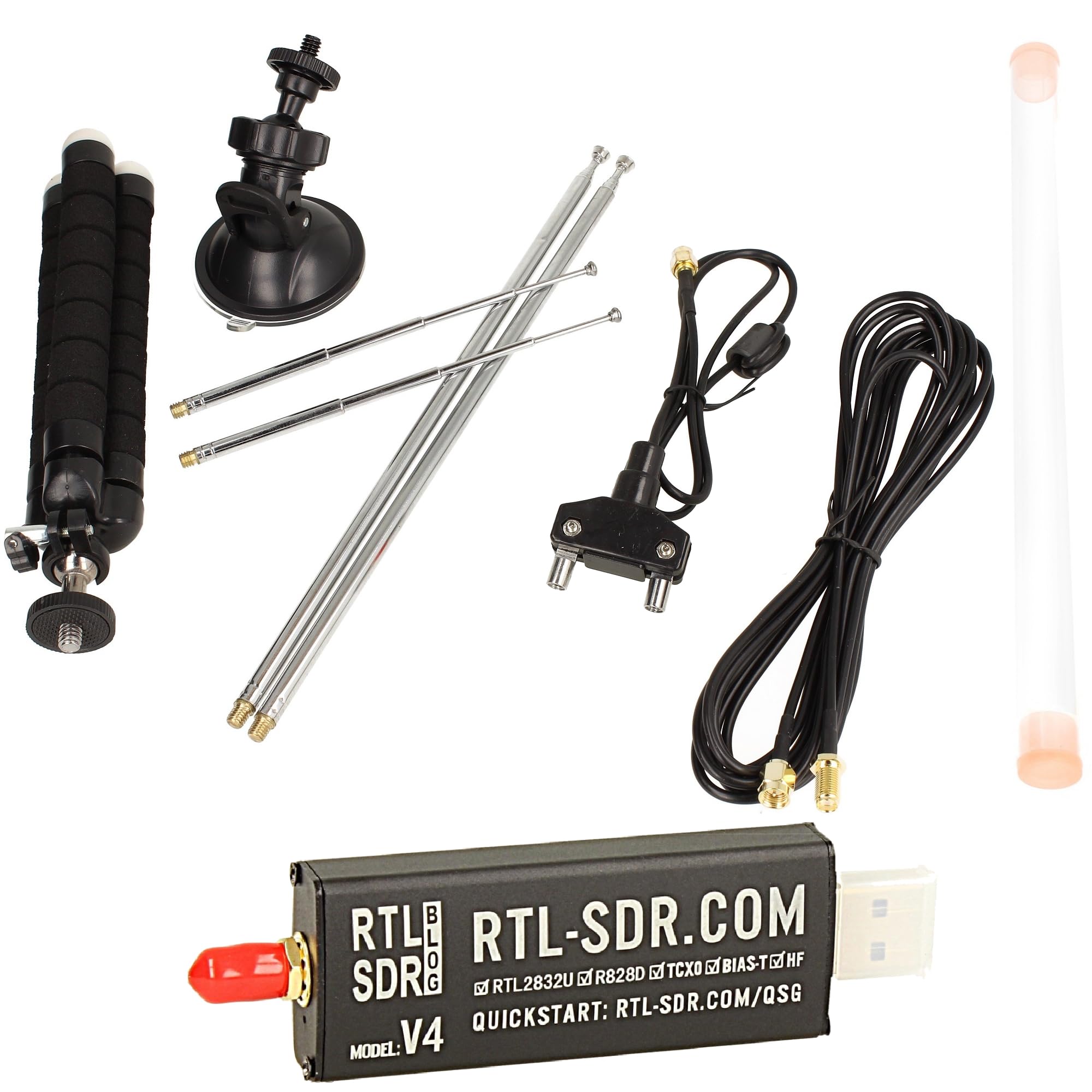 RTL-SDR Blog V4 SDR R828D HF Bias Tee SMA SDR Empfänger mit Antennen Set