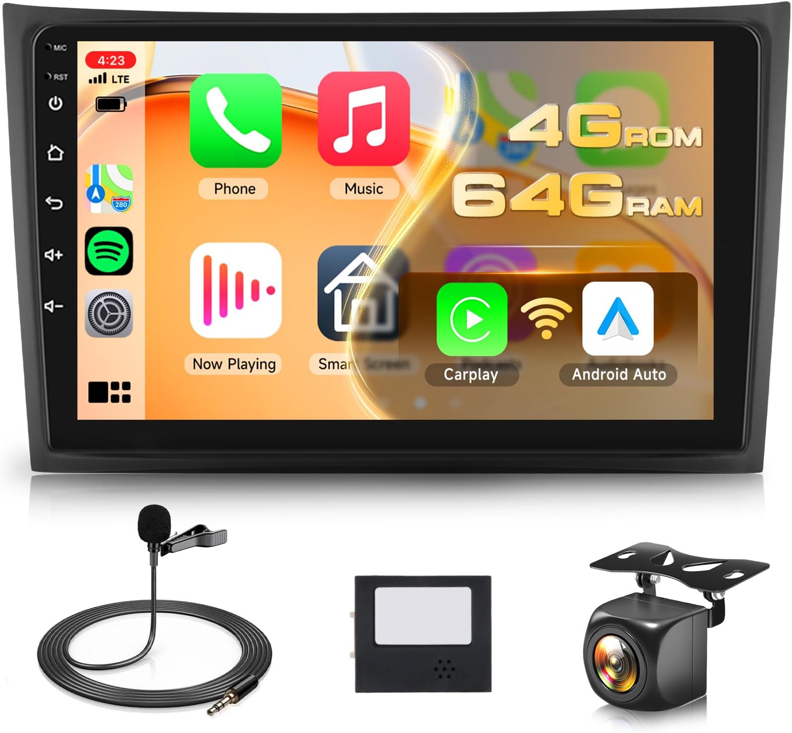 4GB+64GB Android Stereo for Volvo XC90 2004-2013 9" Touch Screen Head Unit, Driauto Car Stereo with Carplay Android Auto, GPS Navi WiFi DSP Bluetooth FM RDS