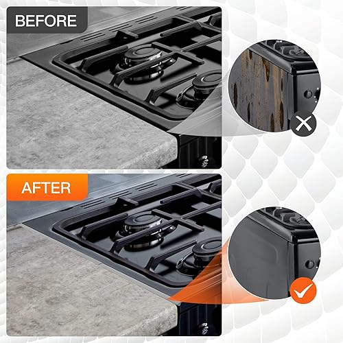 Miniatura 3 de Cubiertas de acero inoxidable para huecos para estufas, relleno de huecos para estufas, kit de molduras de estufa, protectores de huecos para