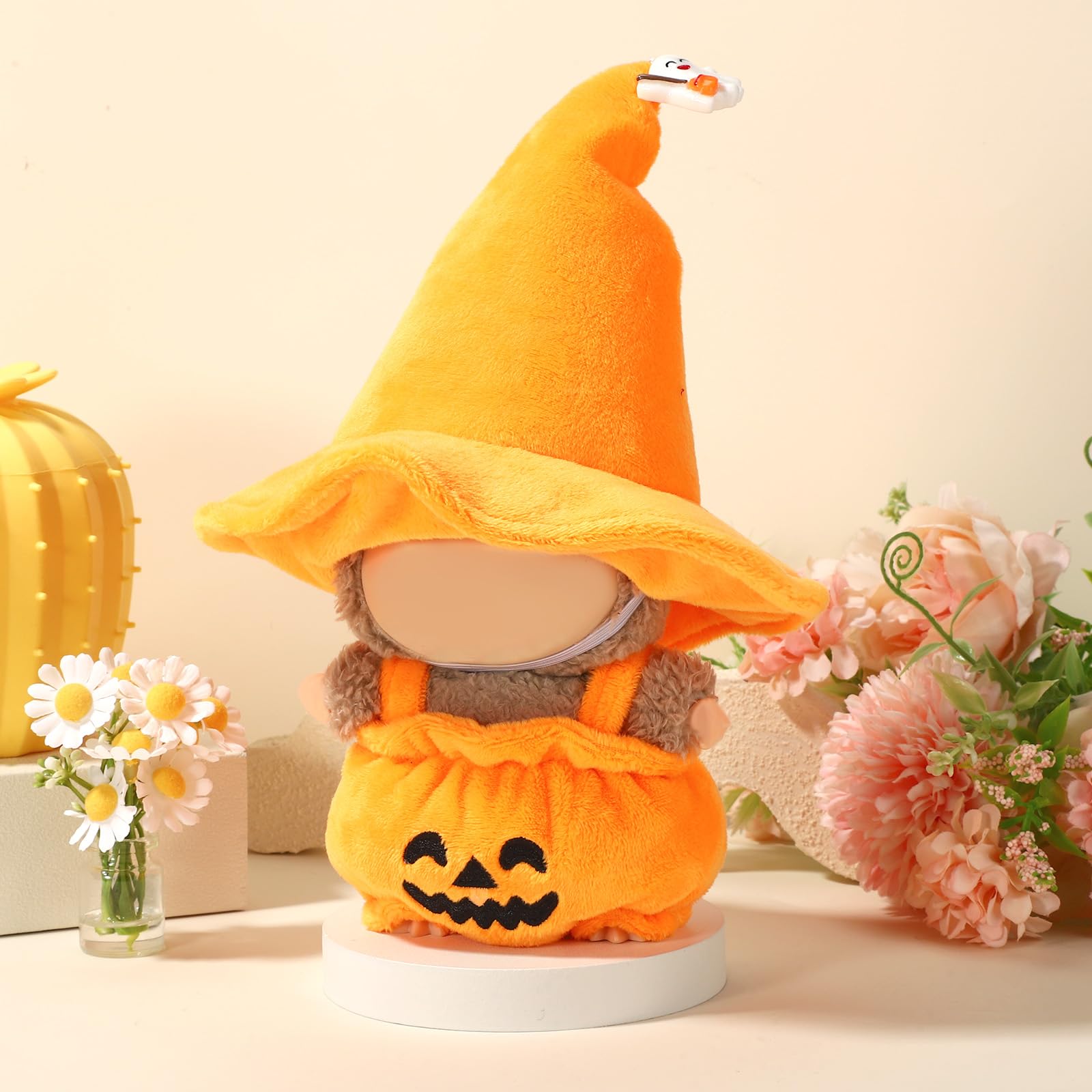 Halloween-Kostüm Für 17-cm-Puppe – Kürbis-Outfit Mit Hexenhut, Nur Kleidung (Puppe Nicht Enthalten)