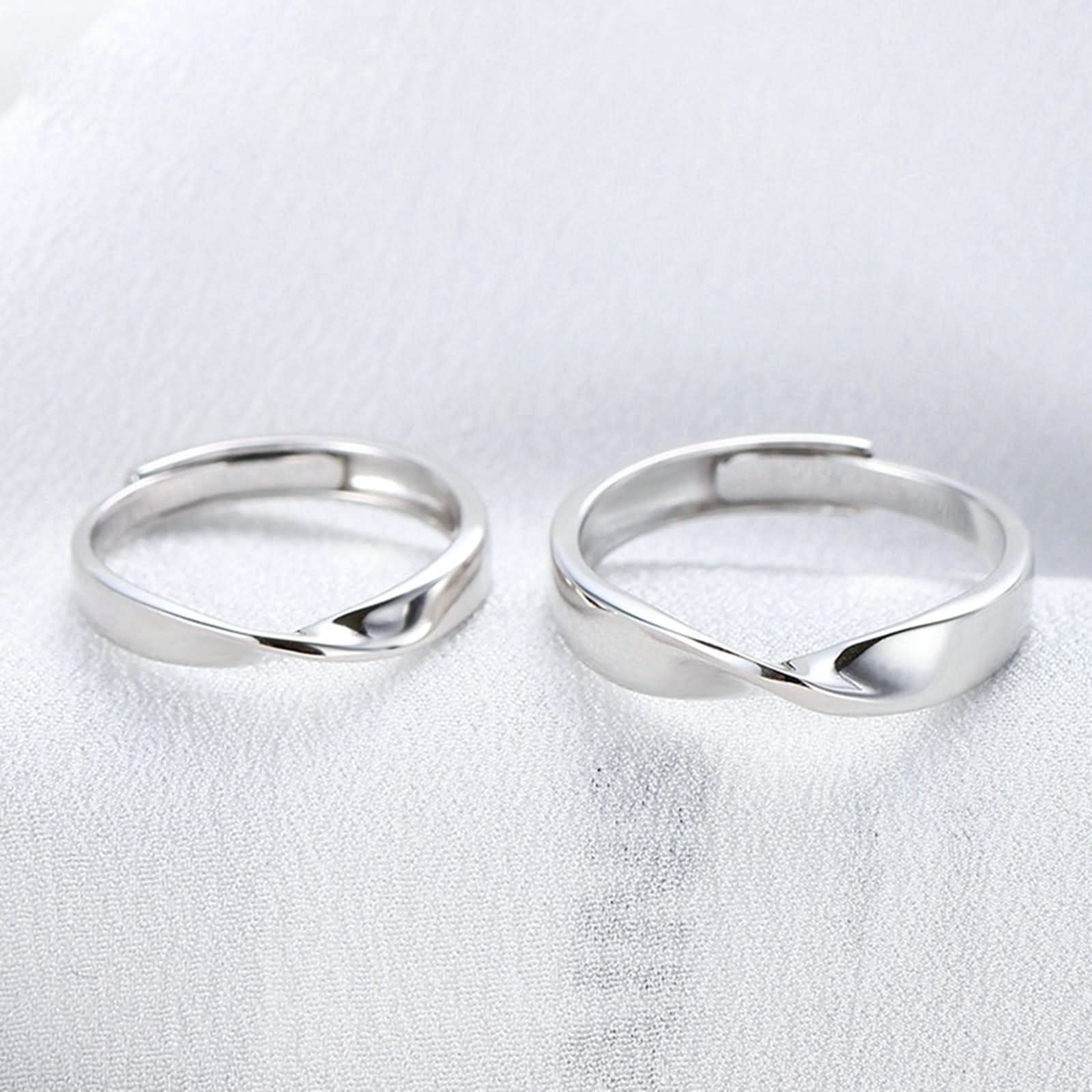 WXKAGF Eheringe, süße Freundschaftsringe, verflochtene Liebe, Silber, Sterlingsilber, Verlobungsgeschenke für Frauen