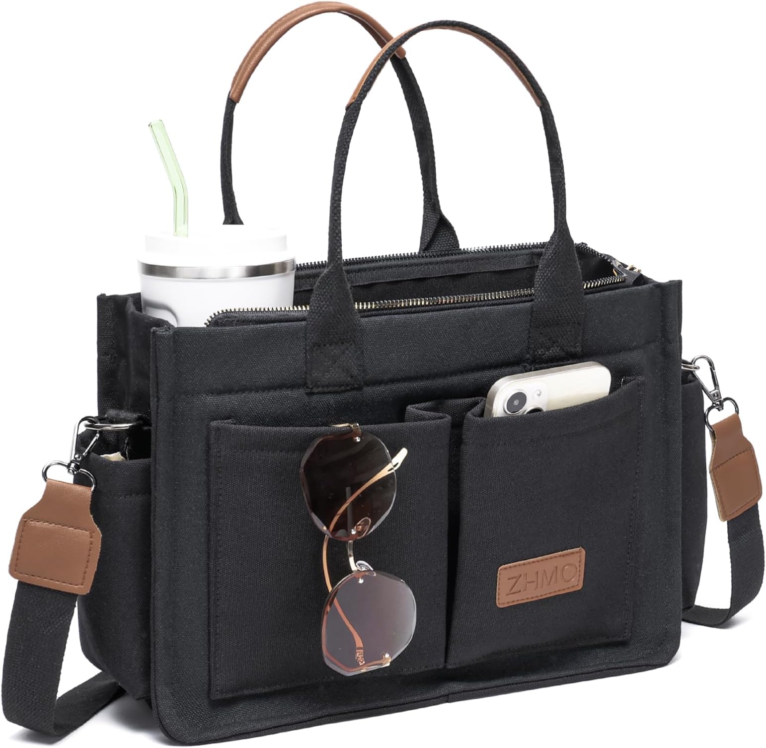 Canvas Tote Bag for Women,Women's Bags Crossbody Bags Work Laptop Tote Bag Large Handbags Purse for Travel Nurse Teacher
