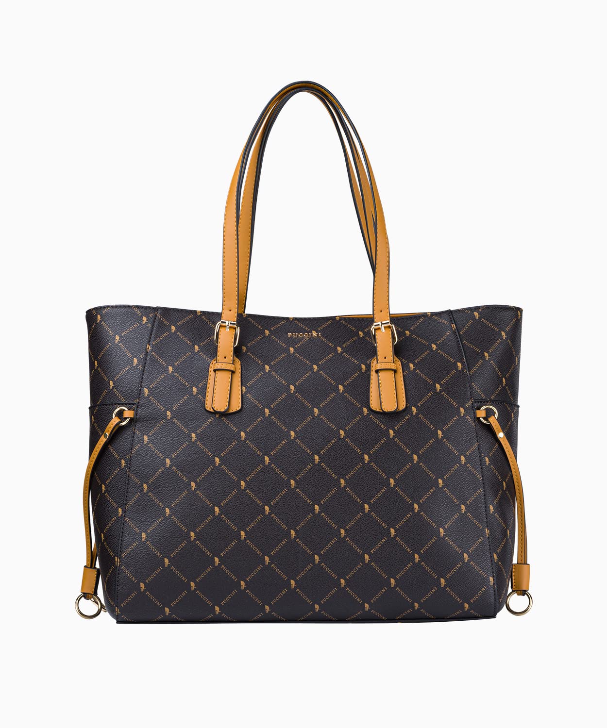 PUCCINI Damska torebka typu shopper z regulowanym uchwytem logowana