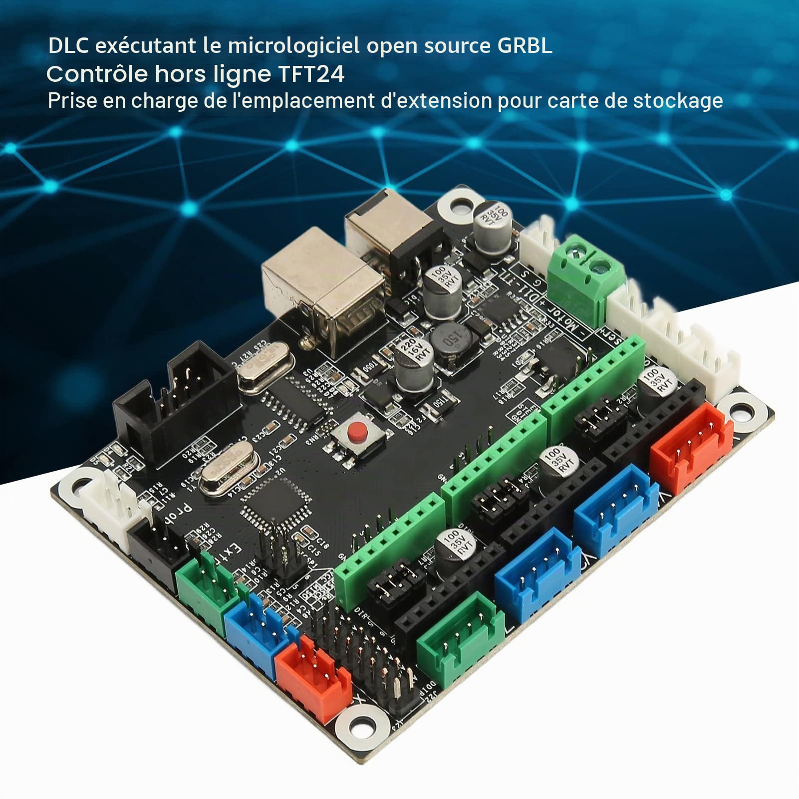 Carte Mère MKS DLC V2.1, Contrôleur Hors Ligne pour Imprimante 3D CNC, Stepper Drive GRBL Compatible DRV8825 TMC2208 2209 2225
