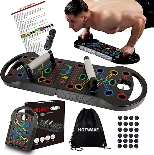 HOTWAVE Push Up Board Fitness, Portable Foldable 20 in 1