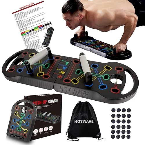 HOTWAVE Push Up Board Fitness, Portable Foldable 20 in 1