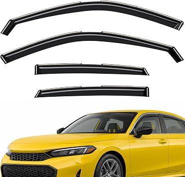 Extra Durable Window Deflectors in-Channel Window Visors Rain Guards Fit for Honda Civic 2022-2026 Sedan, Sun Visors, Wind Vent for Shades, Exterior Car Accessories - 4pcs. AG0834