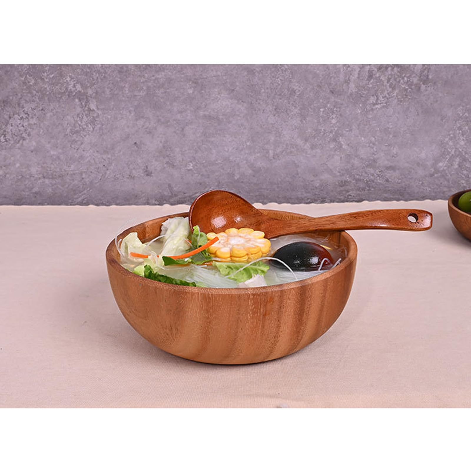 Cuenco De Madera, Ensaladera De Madera, Cuenco Grande De Madera para Comida, Frutas, Ensaladas Y Decoración para Regalos