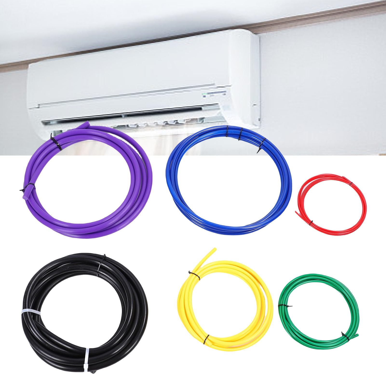 Ausla Prolunga per Tubi in Rame per Condizionamento, Strisce in Plastica PE, Kit Piegatubi per Tubi in Rame per Professionisti HVAC, 6 Misure da 1/4 a 7/8 Pollici, Lunghezza 4 M