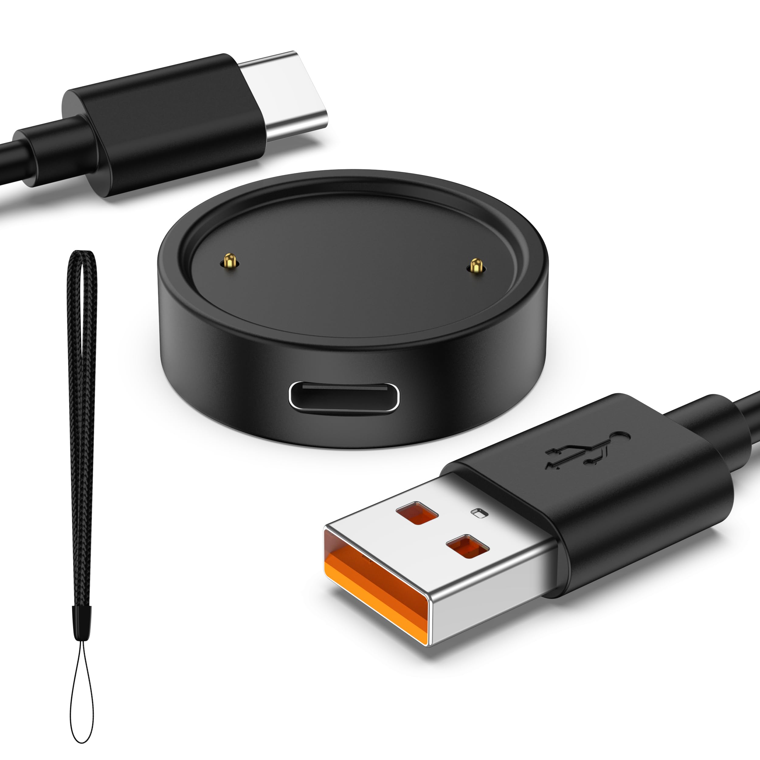Vancle Cargador para Amazfit GTR 3 & GTR 3 Pro & GTR 4 / GTS 3 & GTS 4, Cargador Magnético de Repuesto con 1M USB Cable (Negro)