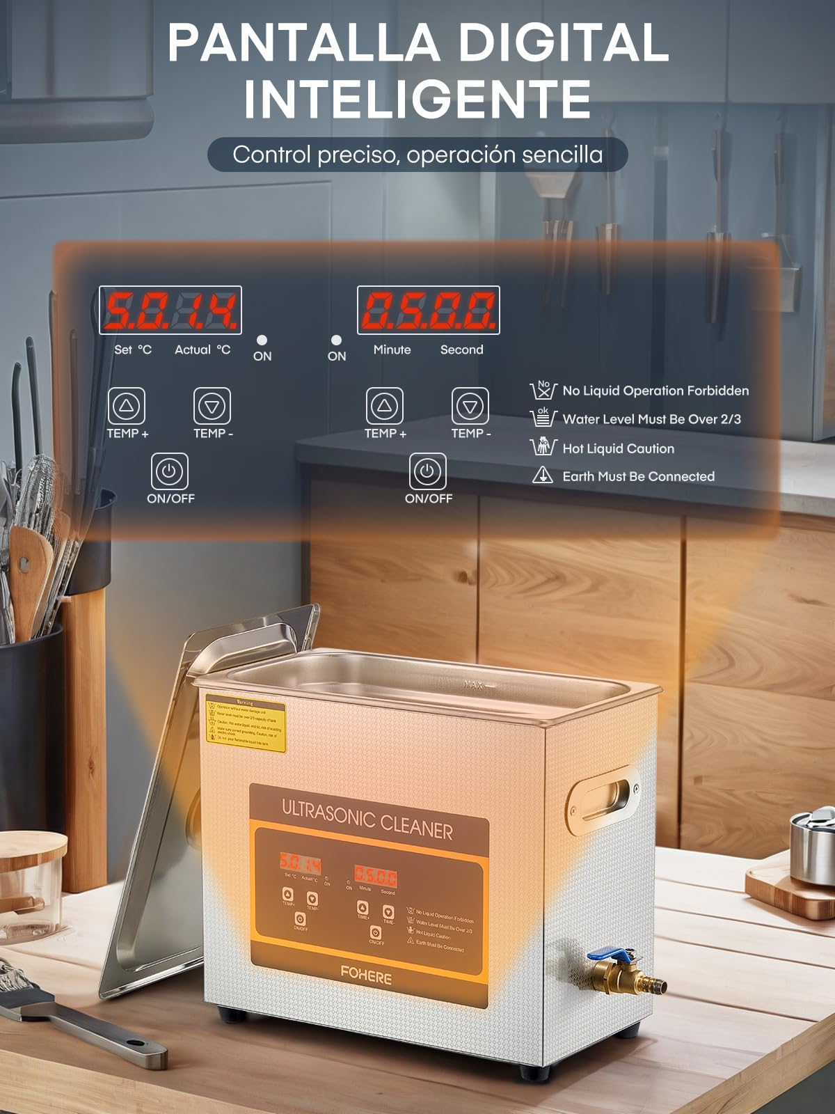 Myjka ultradźwiękowa 6,5 L, stal nierdzewna 304, z timerem ogrzewania, profesjonalny cyfrowy laboratoryjny ultradźwiękowy oczyszczacz części, do czyszczenia biżuterii, okularów, części samochodowych