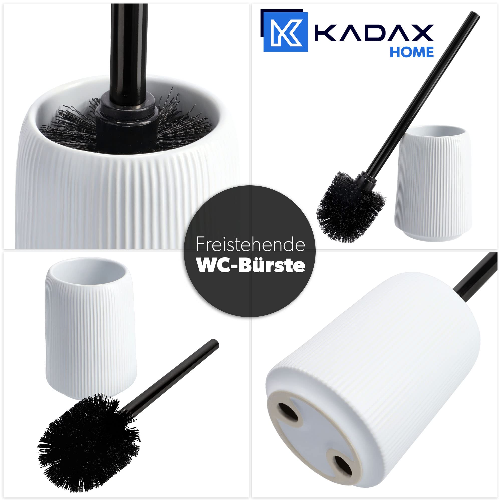 KADAX Scopino per WC con supporto, spazzola autoportante in ceramica