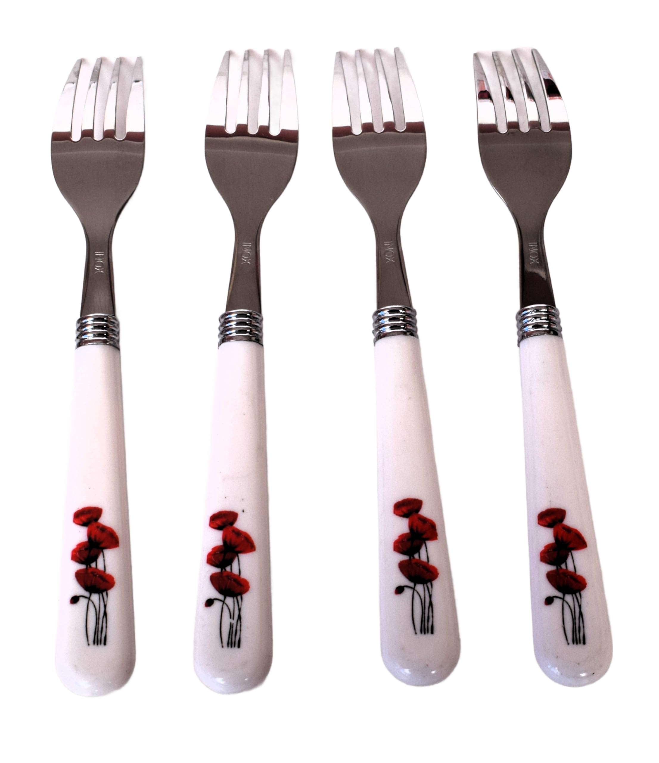 EXZACT Couverts en Inox - Coutellerie 16 PIÈCES - acier inoxydable avec poignées de couleurs - 4