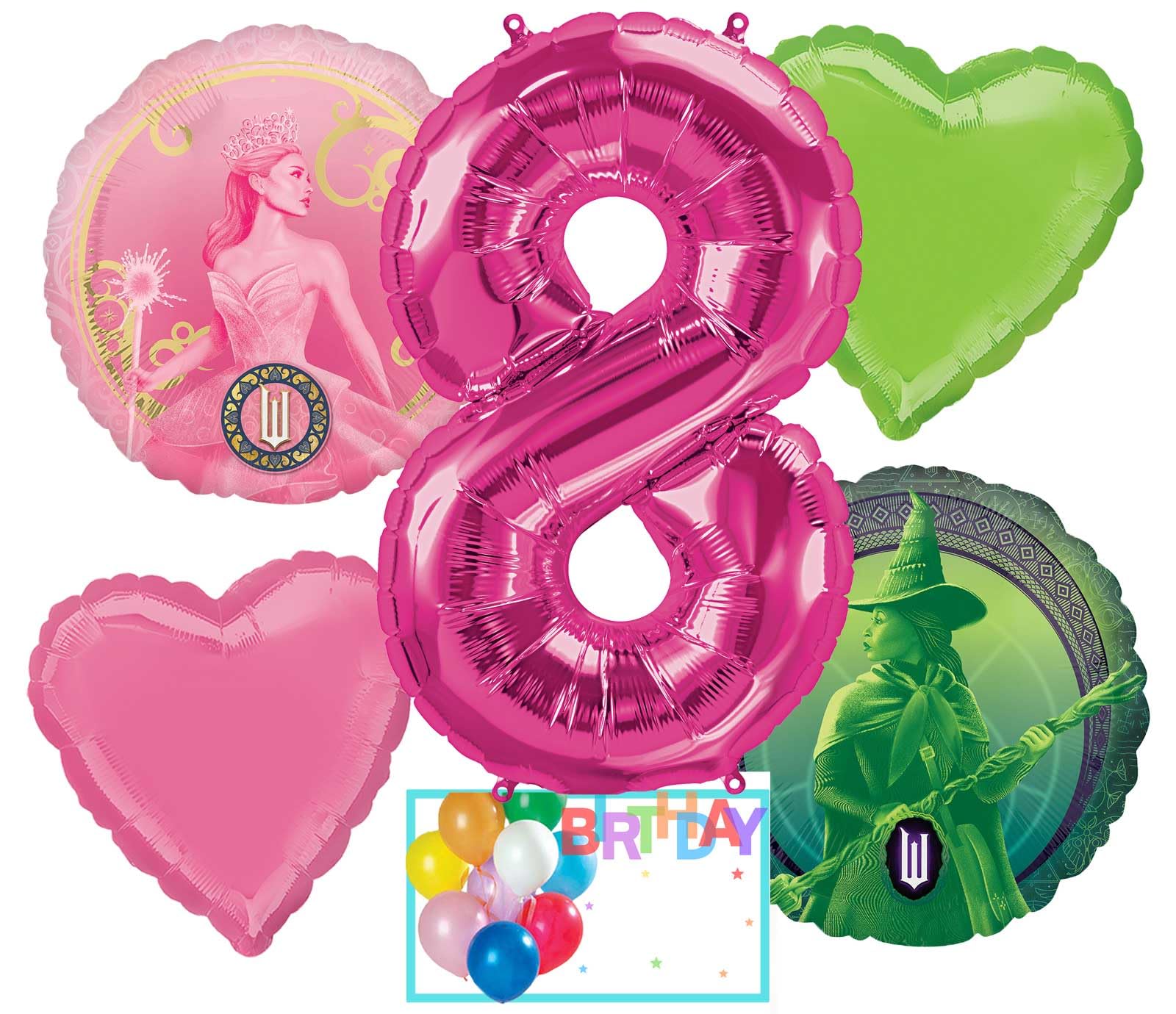 Anagram Balloons Wickeds 8th Birthday Party Supplies Balloon, Multicolored, Party Accessory