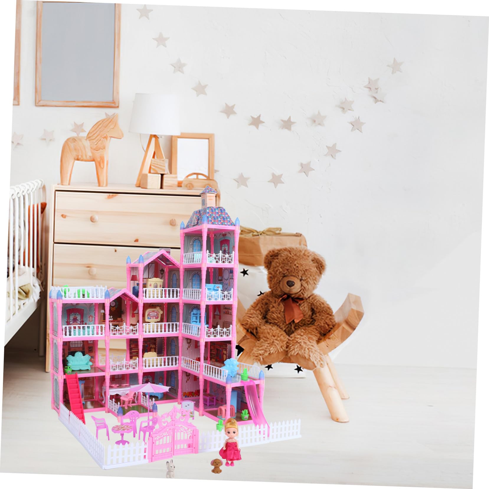 Toyvian Casa Bambole Castello Principessa per Bambine Casa Bambole Gioco Bambine Principessa